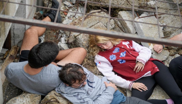 Yangın ve deprem tatbikatında o anlar yeniden yaşandı