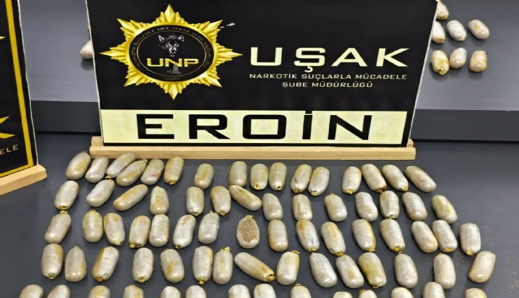 Uşak’ta midelerinde eroin taşıyan iki şüpheli tutuklandı