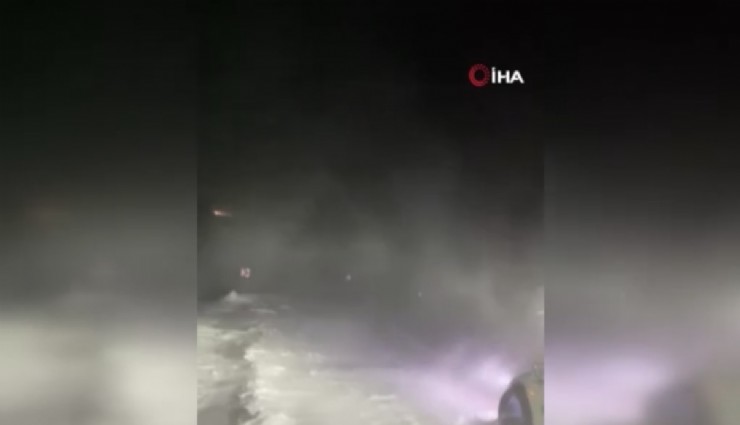 Palandöken geçidinde kar ve tipi nedeniyle mahsur kaldılar