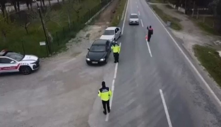 Manisa'da havadan destekli trafik denetimi