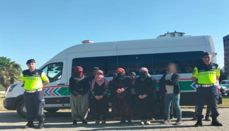 İzin belgesi bulunmayan 12 düzensiz göçmen yakalandı
