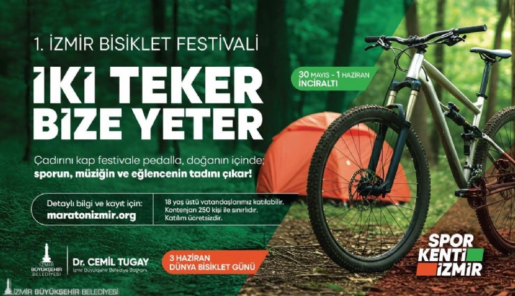 İzmir’de Dünya Bisiklet Günü’nde çadırlı festival