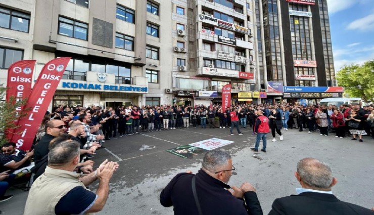 Konak Belediye işçileri tam gün iş bıraktı