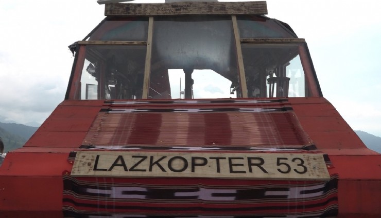 Rizeli’nin dağ başına yaptığı ‘Lazkopter’ ilgi odağı oldu