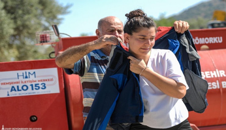 İzmirli baba ve kızı yangınlara karşı omuz omuza mücadele ediyor