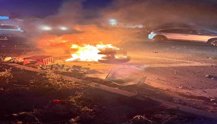 Motosiklet alev topuna döndü, sürücü yanarak hayatını kaybetti