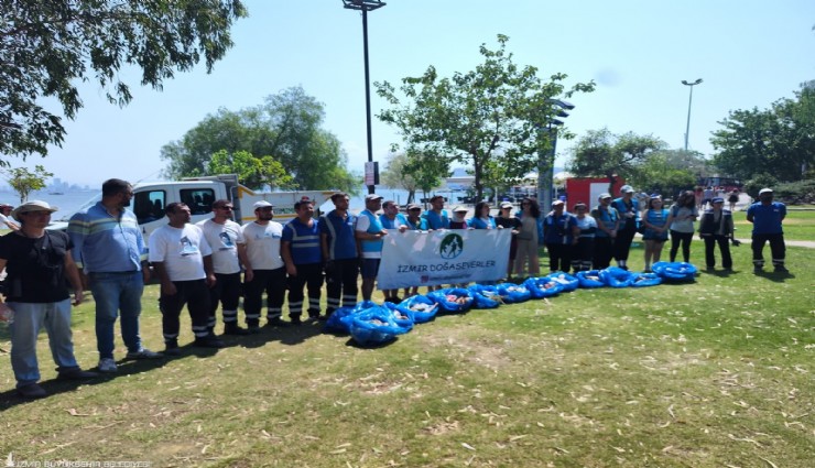 İzmirli Doğa Severler Topluluğu'ndan Çatalburnu'nda çevre temizliği