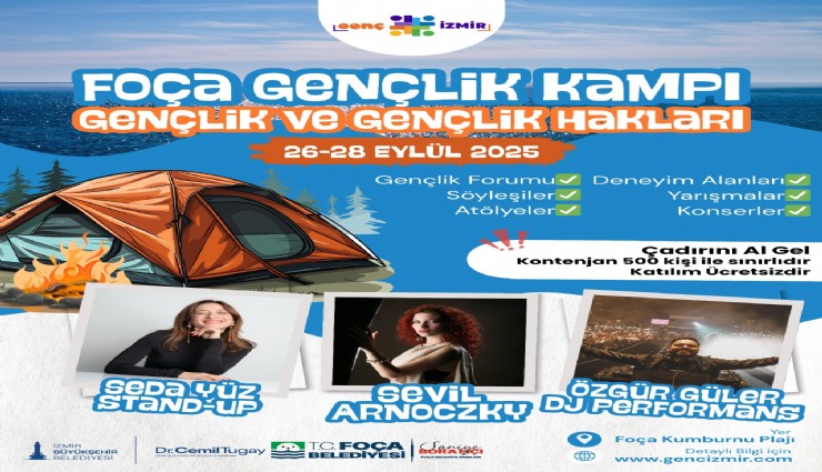 Büyükşehir’den gençlere Foça’da  Gençlik ve Gençlik Hakları kampı