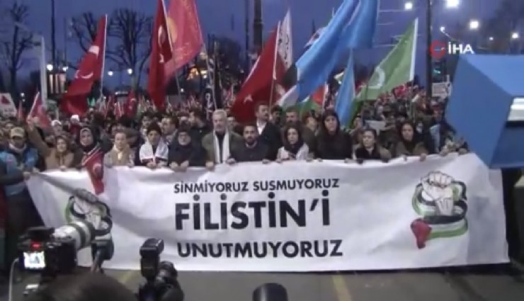 İstanbul’da büyük Gazze yürüyüşü