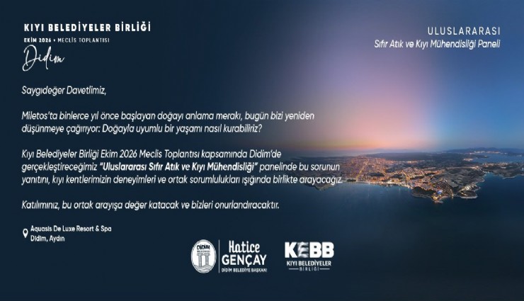 Kıyı Belediyeler Birliği Didim’de buluşuyor: Gündem çevre ve sürdürülebilirlik
