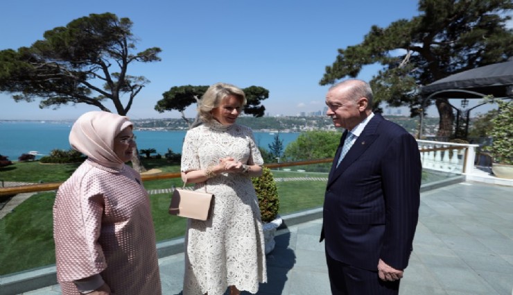 Cumhurbaşkanı Erdoğan, Belçika Kraliçesi Mathilde'i kabul etti