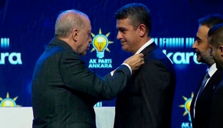 CHP'den seçilmişti, AK Parti'ye geçti: Haymana Belediye Başkanı Levent Koç'a rozetini Erdoğan taktı