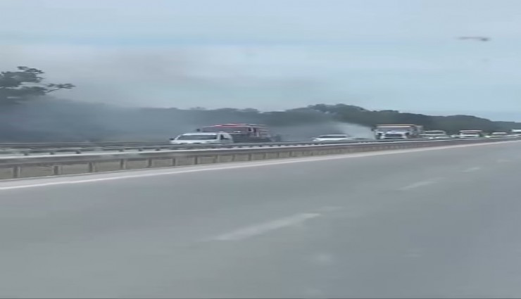 İzmir-Bursa kara yolunda alevler korkuttu
