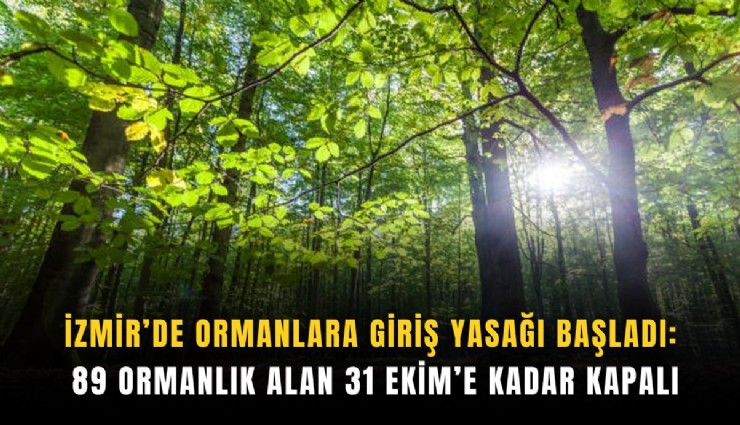 İzmir’de ormanlara giriş yasağı başladı: 89 ormanlık alan 31 Ekim’e kadar kapalı