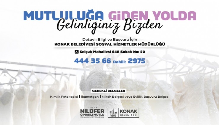 Konak’ta dayanışma gelinlik oldu: Evlenecek çiftlere ücretsiz destek
