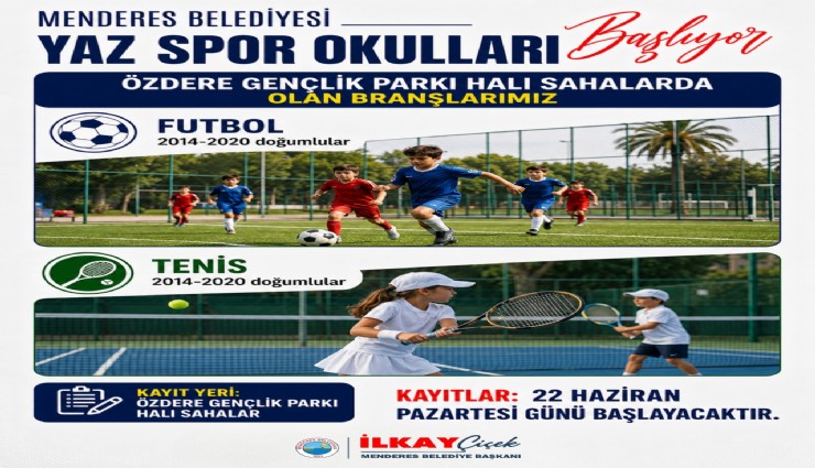 Menderes’te yaz spor okulları için kayıt heyecanı başladı