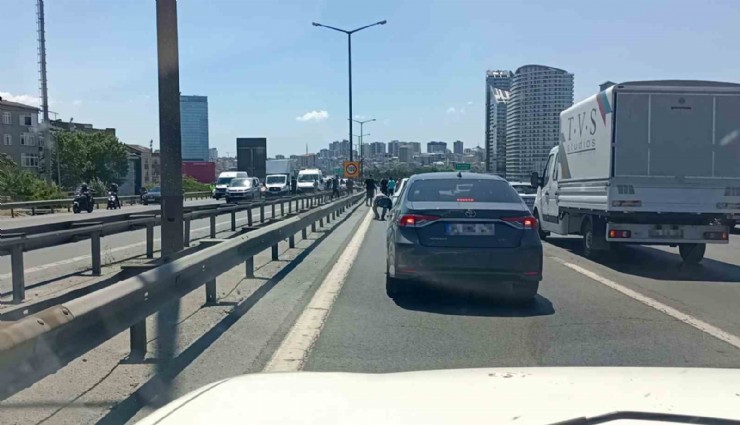 TEM'de para yağmuru: Kuryenin saçılan paralarını sürücüler topladı
