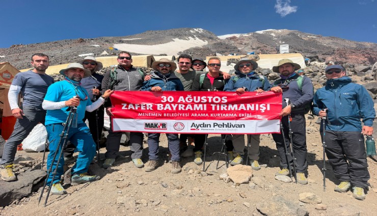 Menemen’den Ağrı Dağı’nın zirvesine anlamlı tırmanış