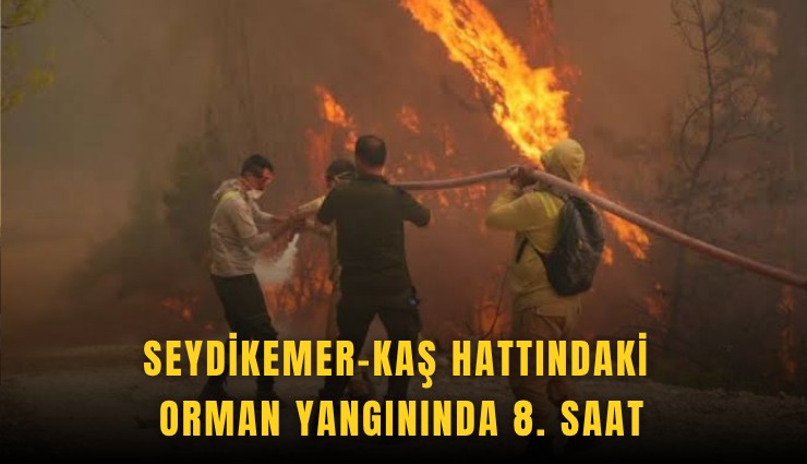 Seydikemer-Kaş hattındaki orman yangınında 8. saat