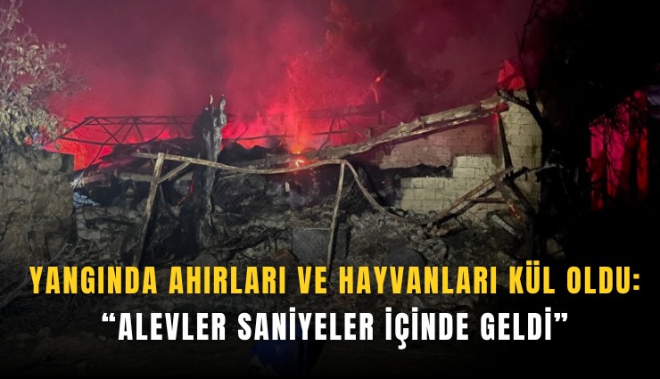 Yangında ahırları ve hayvanları kül oldu: Alevler saniyeler içinde geldi