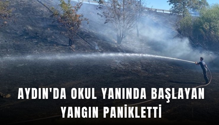 Aydın'da okul yanında başlayan yangın panikletti