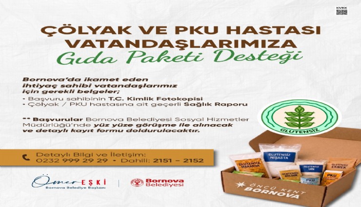 Bornova Belediyesi’nden Çölyak ve PKU hastalarına özel gıda desteği