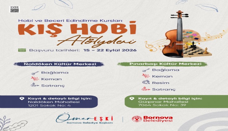 Bornova'da kış hobi kursları için kayıtlar başlıyor