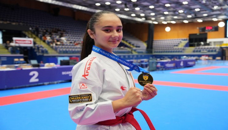 Milli karateci Yüsra Bozbey'den İsveç'te altın madalya
